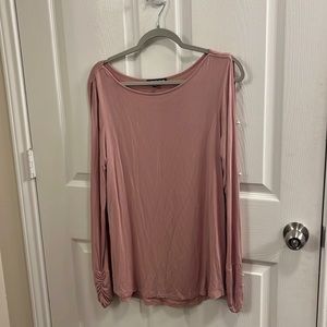 Cable & gauge pink open sleeve blouse
